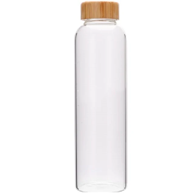 Bamboo lid glass sports water bottle - Image 12