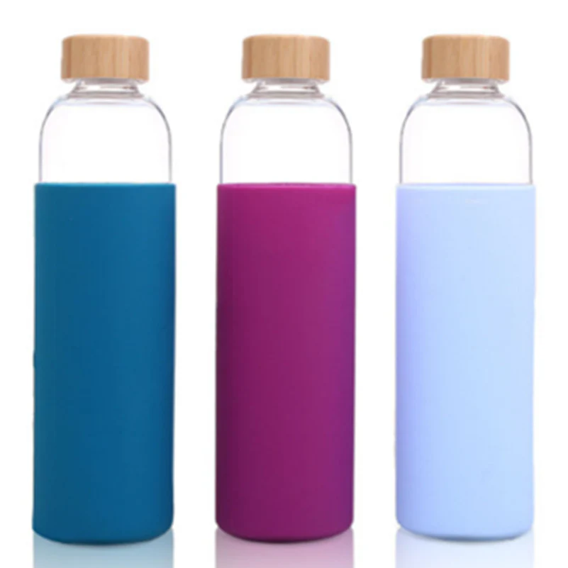 Bamboo lid glass sports water bottle - Image 4