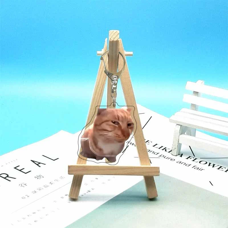 Cat abstract cute funny expression package acrylic keychain pendant - Image 27