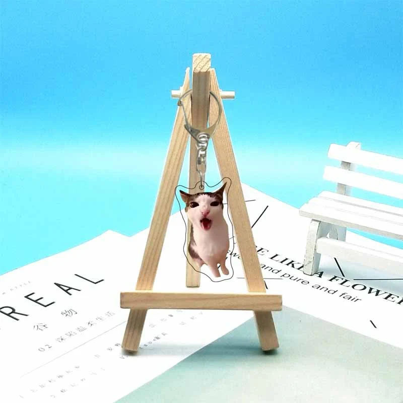 Cat abstract cute funny expression package acrylic keychain pendant - Image 28