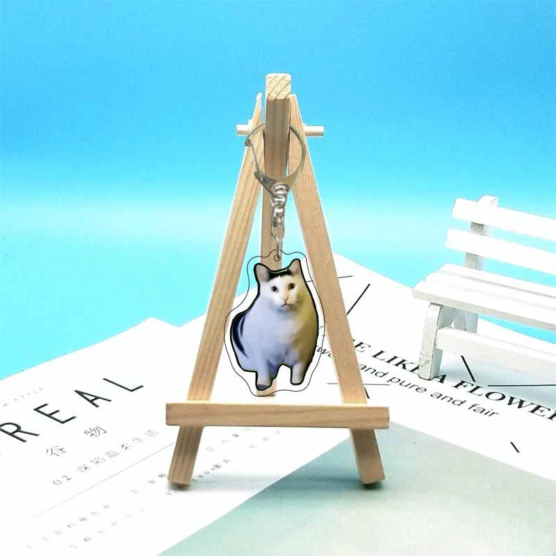 Cat abstract cute funny expression package acrylic keychain pendant - Image 3