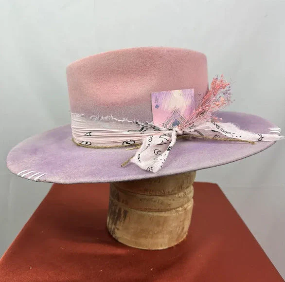 Distressed Ribbon Pure Wool Felt Hat - Image 4