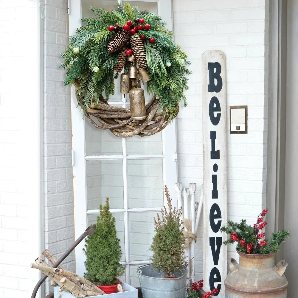 Early Christmas Sale🍭Farmhouse Christmas Wreath Boho Wreath Holiday Wreath - Image 3