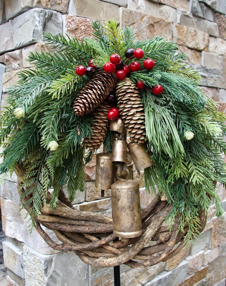 Early Christmas Sale🍭Farmhouse Christmas Wreath Boho Wreath Holiday Wreath - Image 6