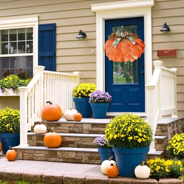 🔥Last Day 60% OFF 🍁 Farmhouse Pumpkin Wreath For Front Door - Image 10