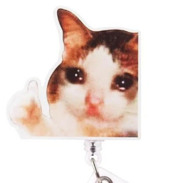 š„Hot Saleš„-Funny abstract acrylic pendant, cat expression package easy-pull buckle - Image 16