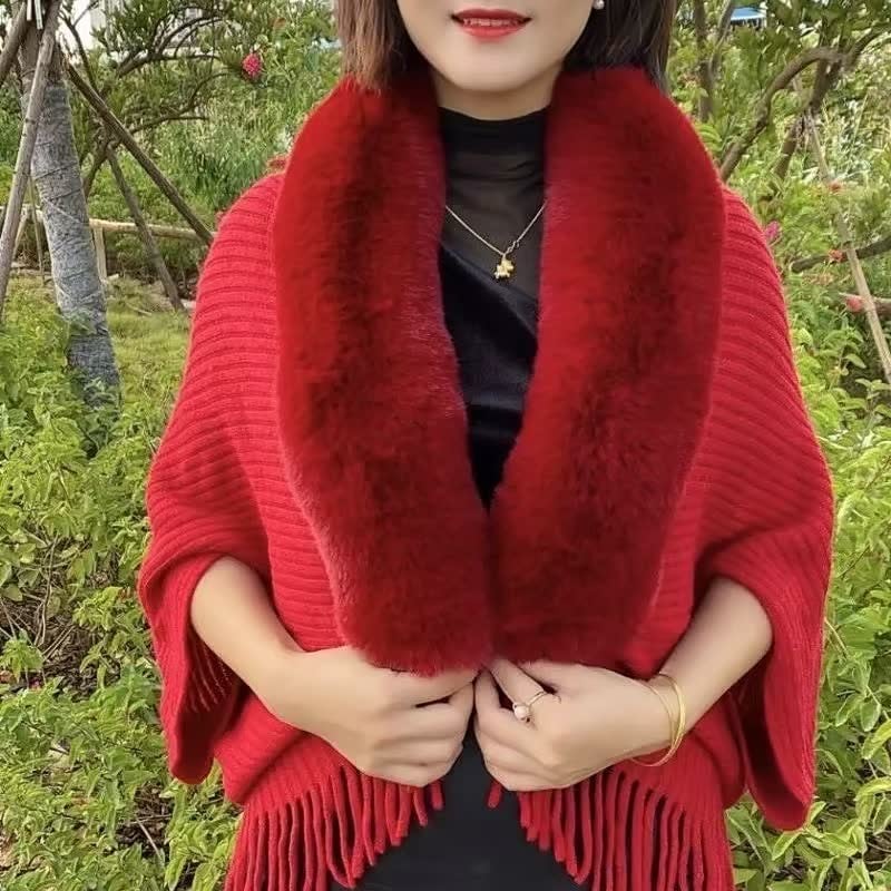 Knitting Thick Women's Loose Shawl - Image 3