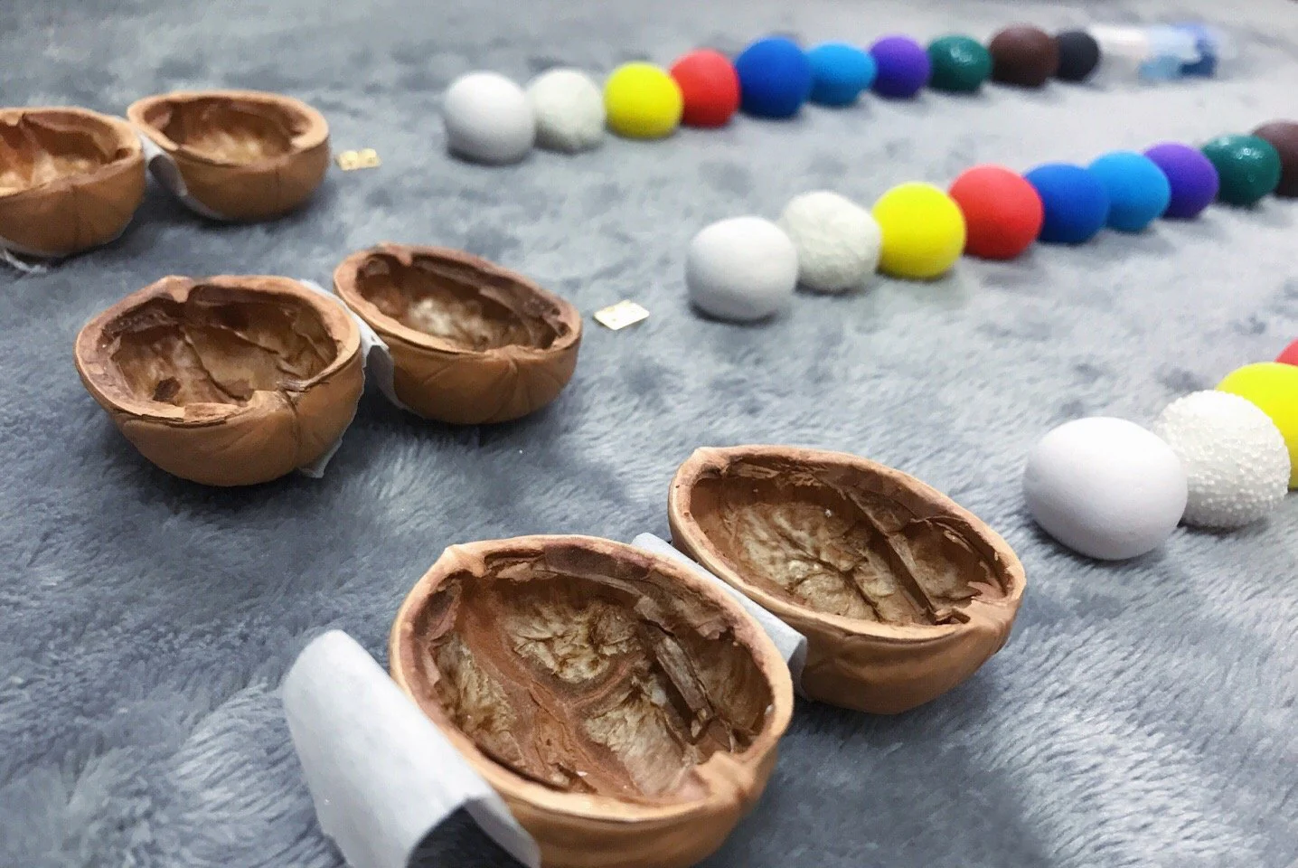 Handmade.Walnut Shell Doll House--mini library, tiny World inside walnuts - Image 5