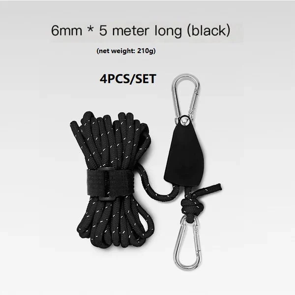Portable Adjustable Fix Tent High Strength Fast Release Pulley Camping Rope(4 Pcs/Set) - Image 13