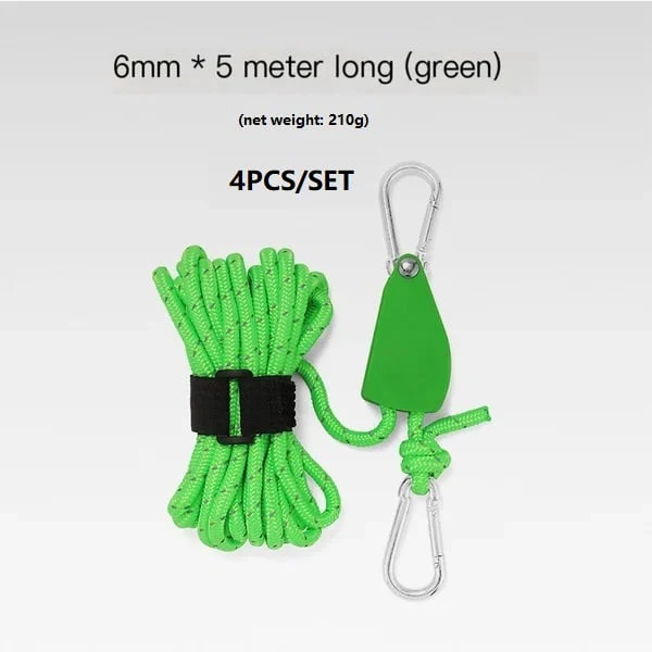 Portable Adjustable Fix Tent High Strength Fast Release Pulley Camping Rope(4 Pcs/Set) - Image 16