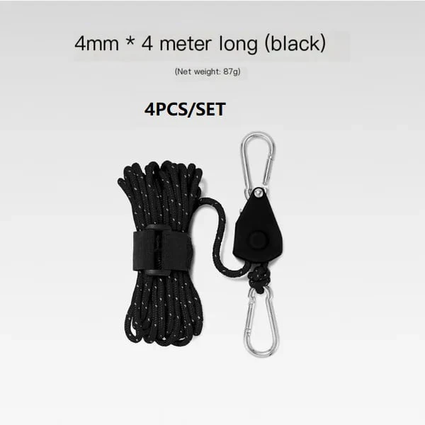 Portable Adjustable Fix Tent High Strength Fast Release Pulley Camping Rope(4 Pcs/Set) - Image 5