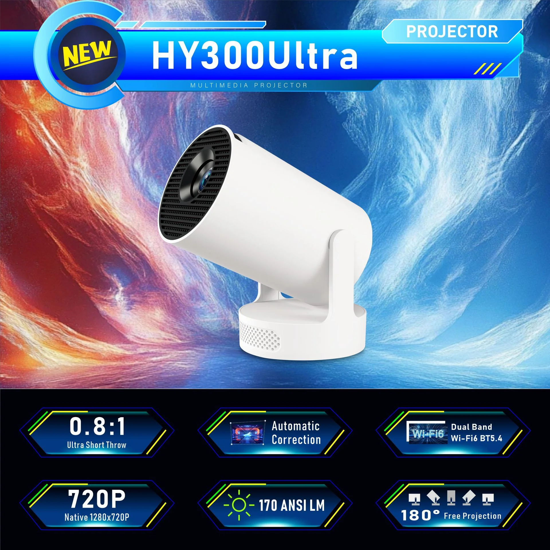Projector A10 Android Wifi Projector 4K HD Mini PTZ Portable - Image 8