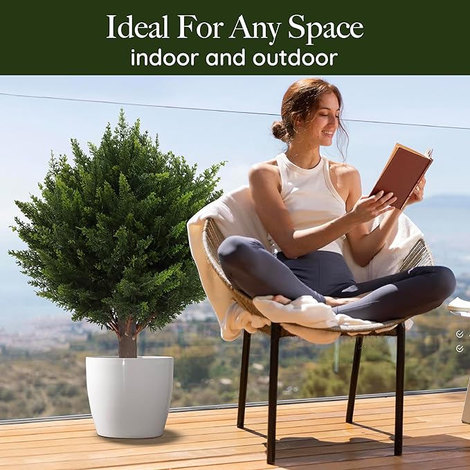 Resistant Artificial Cedar Topiary Ball Tree - Image 10