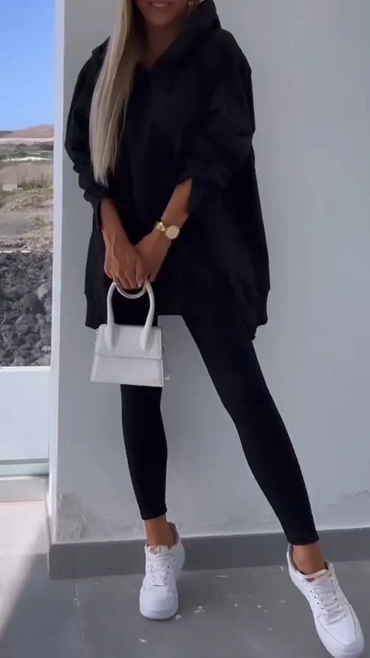 Slit hooded sweatshirt set - Image 7