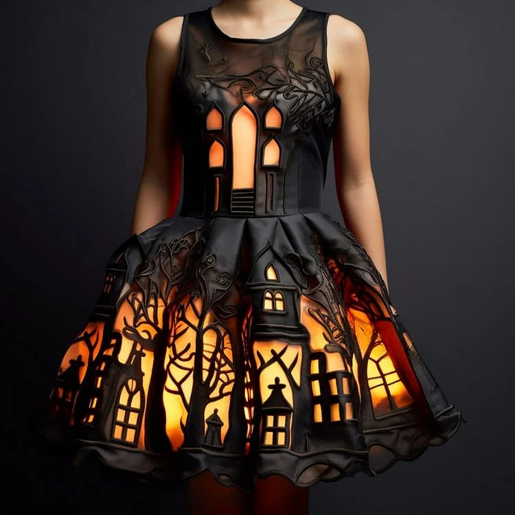 These stunning Halloween Silhouette Dresses Will Light Up Your Spooky Season!(Glow is a picture effect) - Image 7