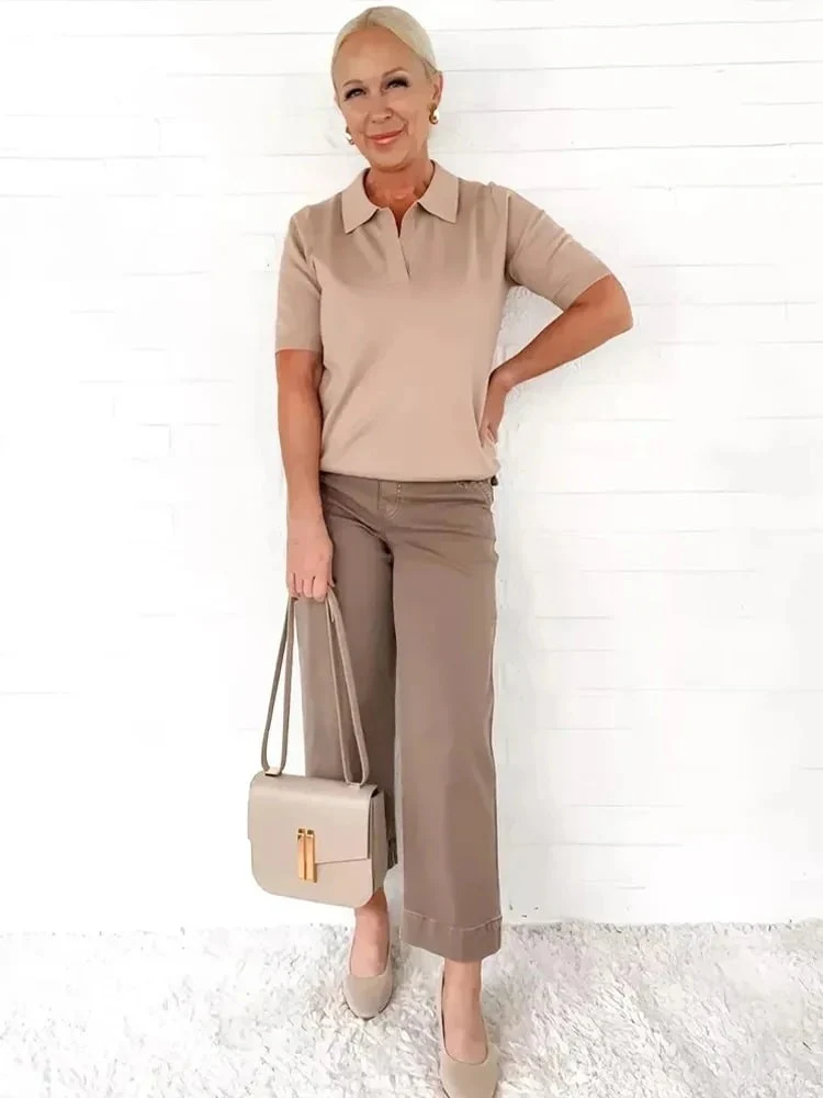 đ„Last Day 48% OFFđ„Tummy Control Twill Cropped Wide Leg Pant - Image 7