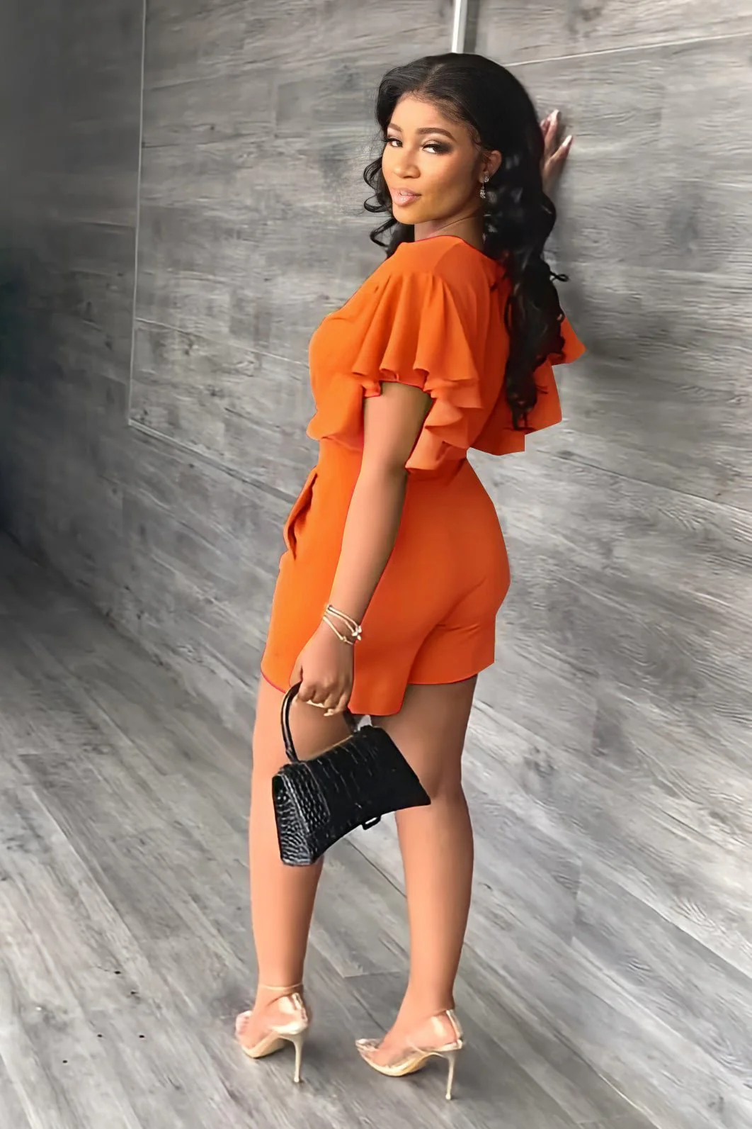 💓V Neck Ruffled Casual Two Piece Shorts Set - Image 7
