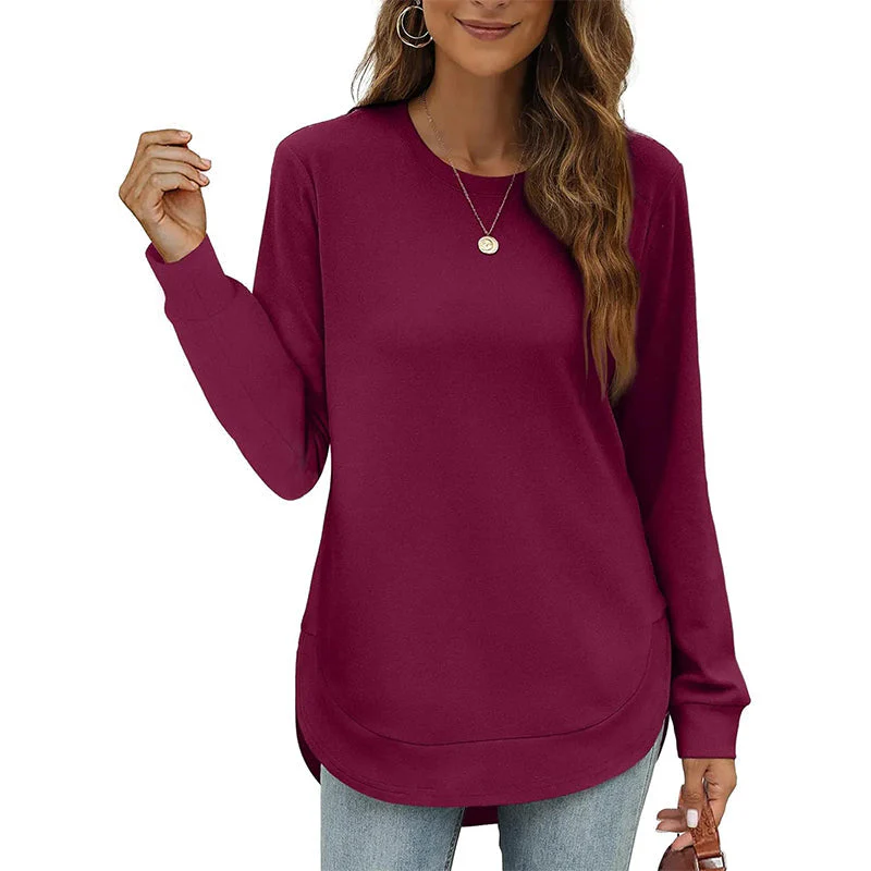 ⏰ Women's Sweatshirt Crewneck Curved Hem - Image 14